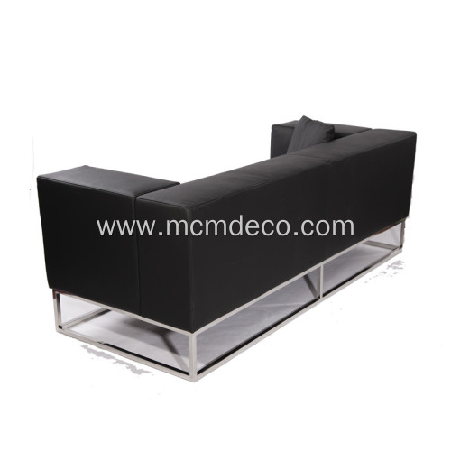 Modern Leather Sofa with Stainless Steel Frame
